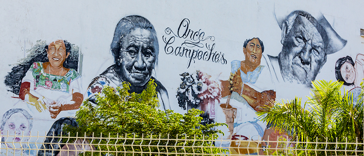 Dans les rues de Campeche, au Mexique Fresques murales