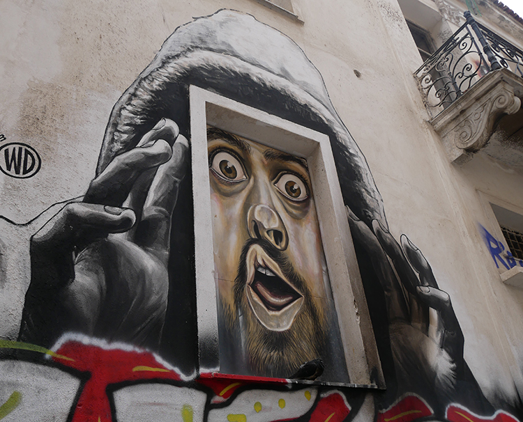 Dans le quartier d'Exarchia, à Athènes, en Grèce art urbain