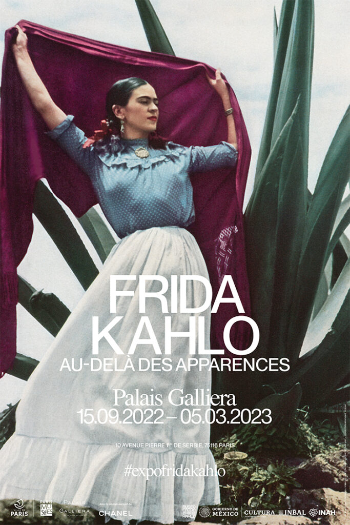 Affiche de l'exposition « Frida Kahlo, au-delà des apparences » Palais Galliera