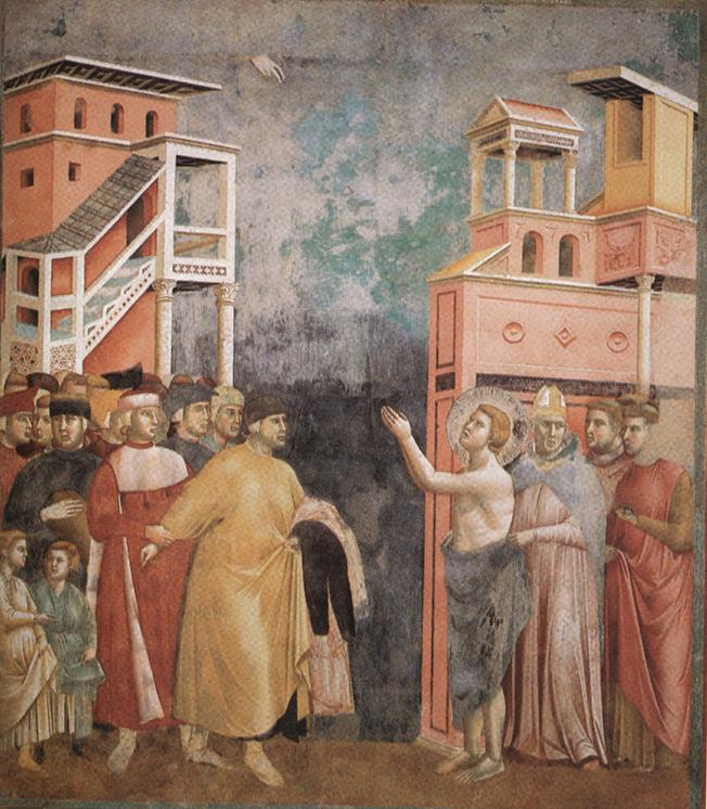 Fresques de la vie de saint François par Giotto, dans la basilique d’Assise Italie Ombrie conférence