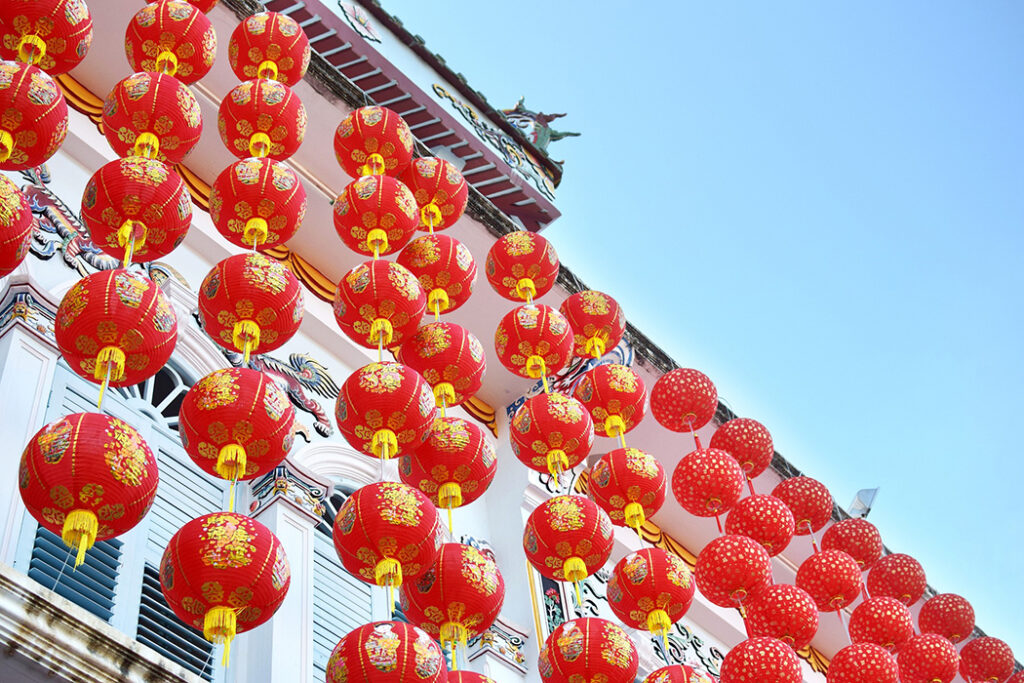 Nouvel An chinois Temple Lanternes