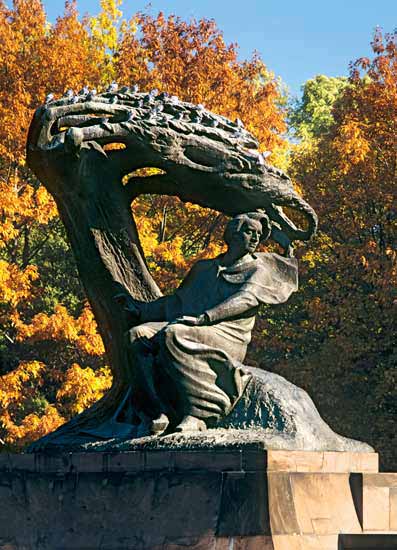 Monument dédié à Chopin, à Varsovie 