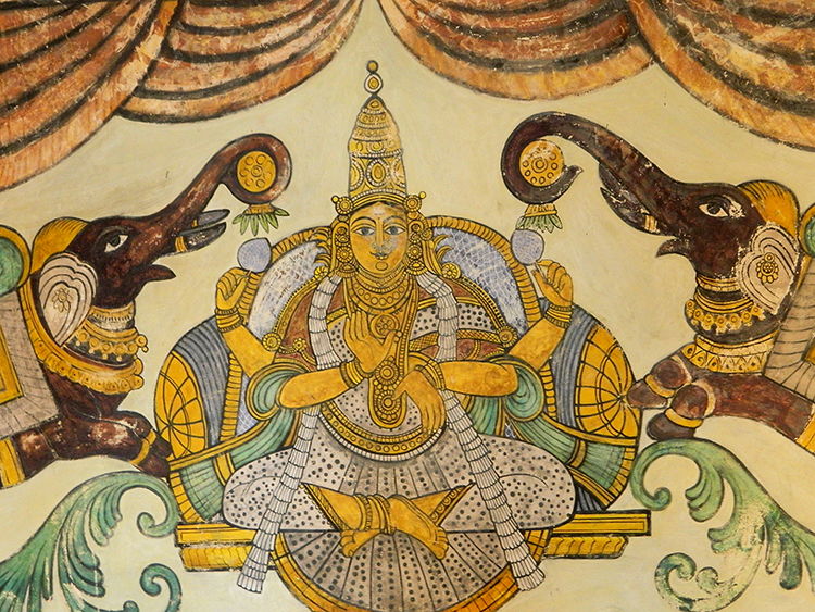 Fresque dans le temple Ranganath Swami, en Inde