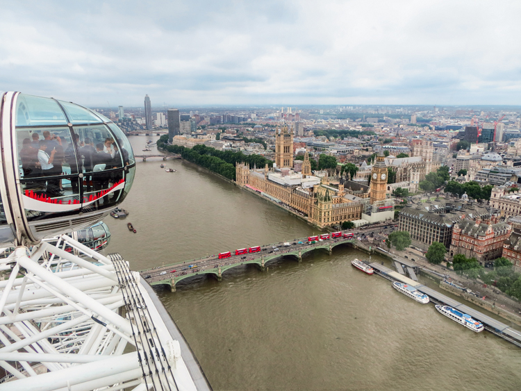 Londres et la Tamise depuis la London Eye Royaume-Uni citytrip