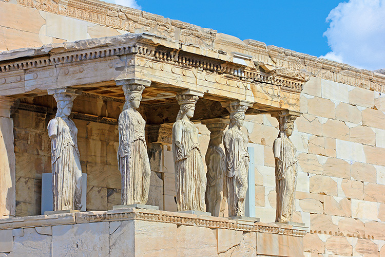 Les Cariatides de l’Érechtéion sur l’Acropole d’Athènes