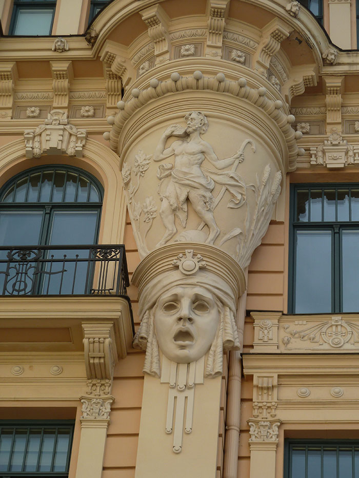 Détail d'une façade Art nouveau à Riga